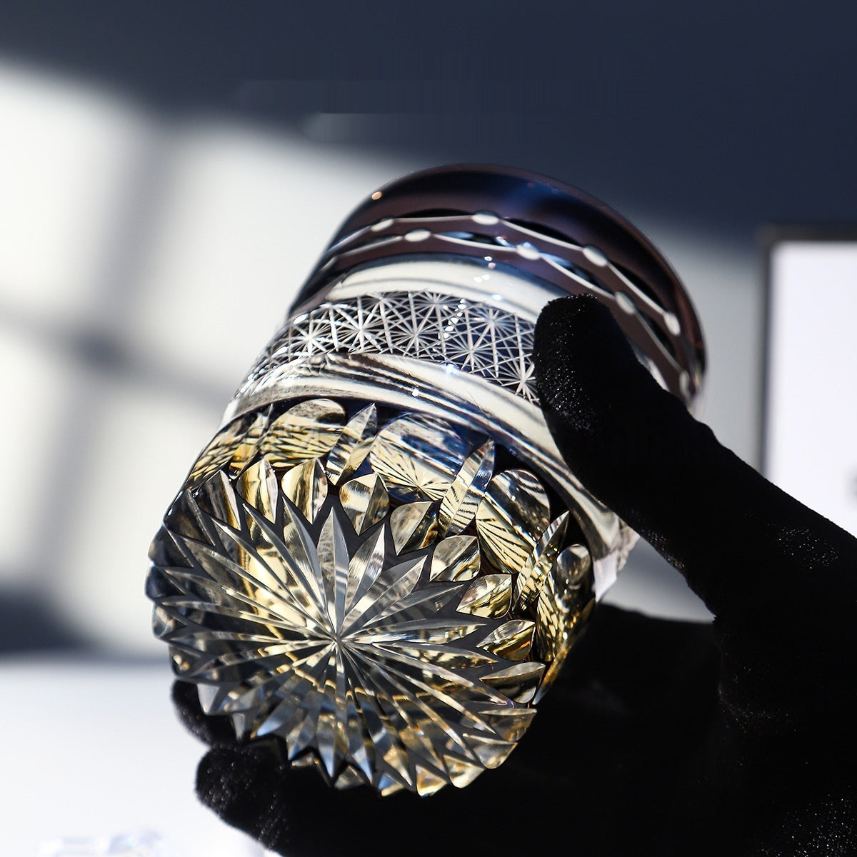 Whiskey Glass Set - Carved Lead-Free Crystal Liquor Drinkware