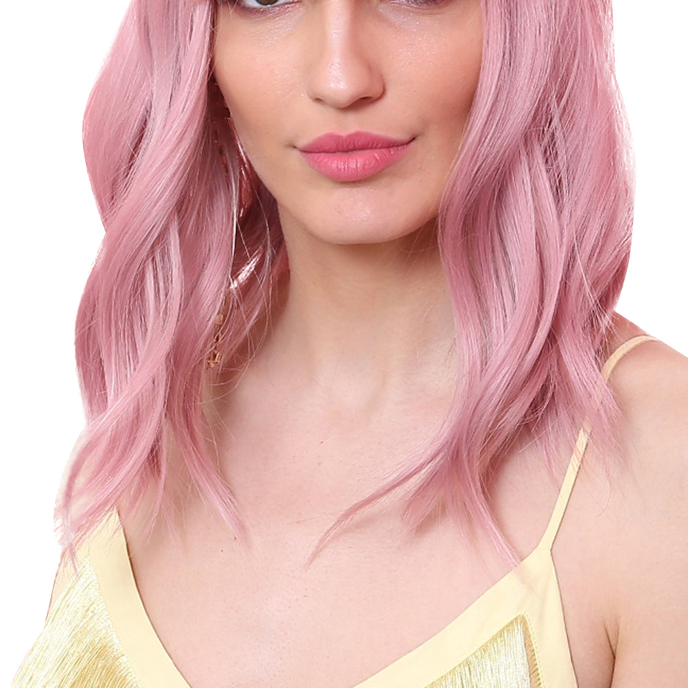 Short Pastel Wavy Bob Wig - Synthetic Curly Cosplay Hair