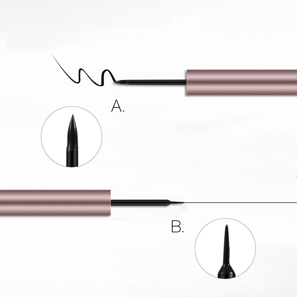 Waterproof Liquid Eyeliner Pen - Fast Dry, Non-Dizzy Makeup, Rose Gold Finish
