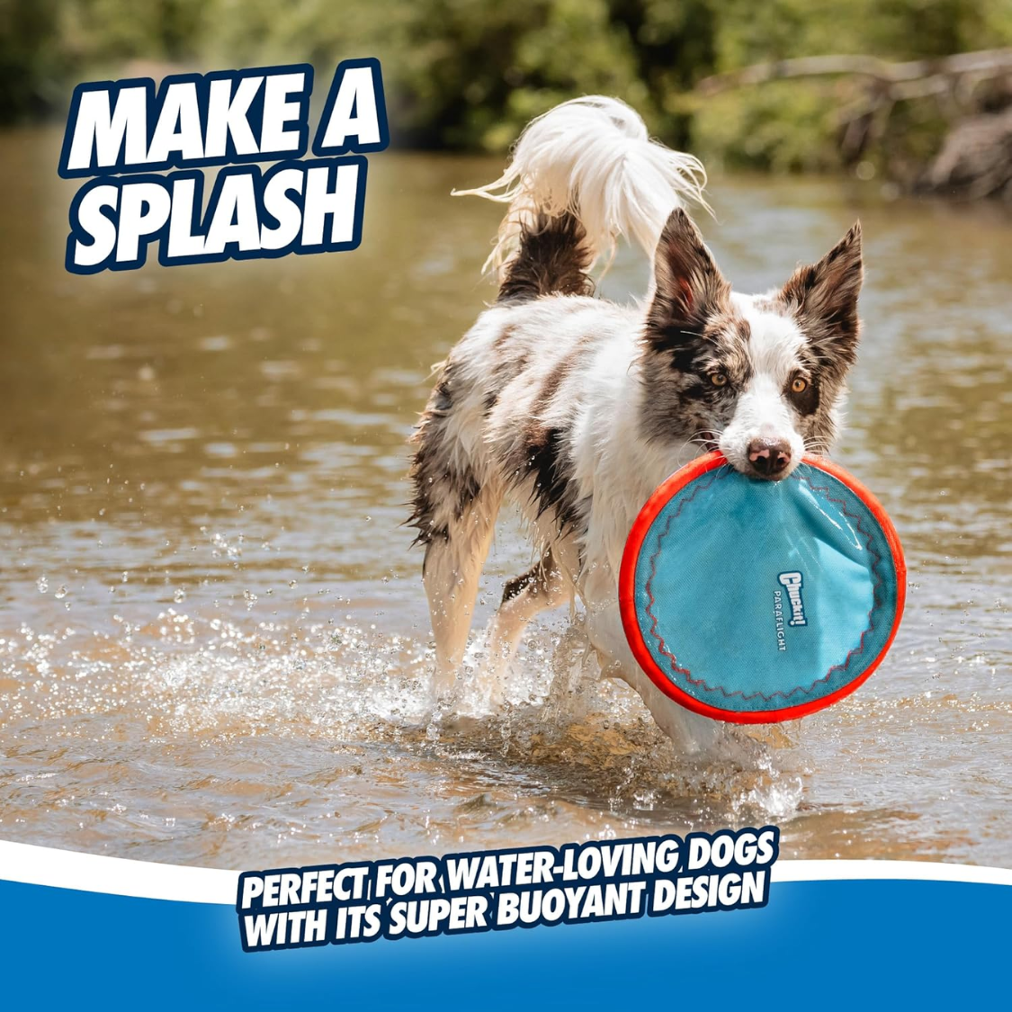 Dog Flying Disc Toy Water Floatable Durable Nylon Soft Rubber Edges for Medium & Large Dogs
