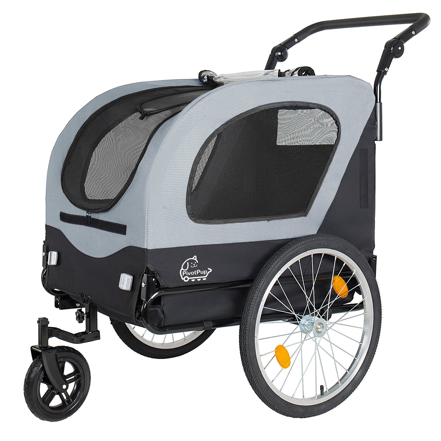 2-in-1 Bike Trailer & Pet Stroller For Dogs Up To 110lbs-Foldable