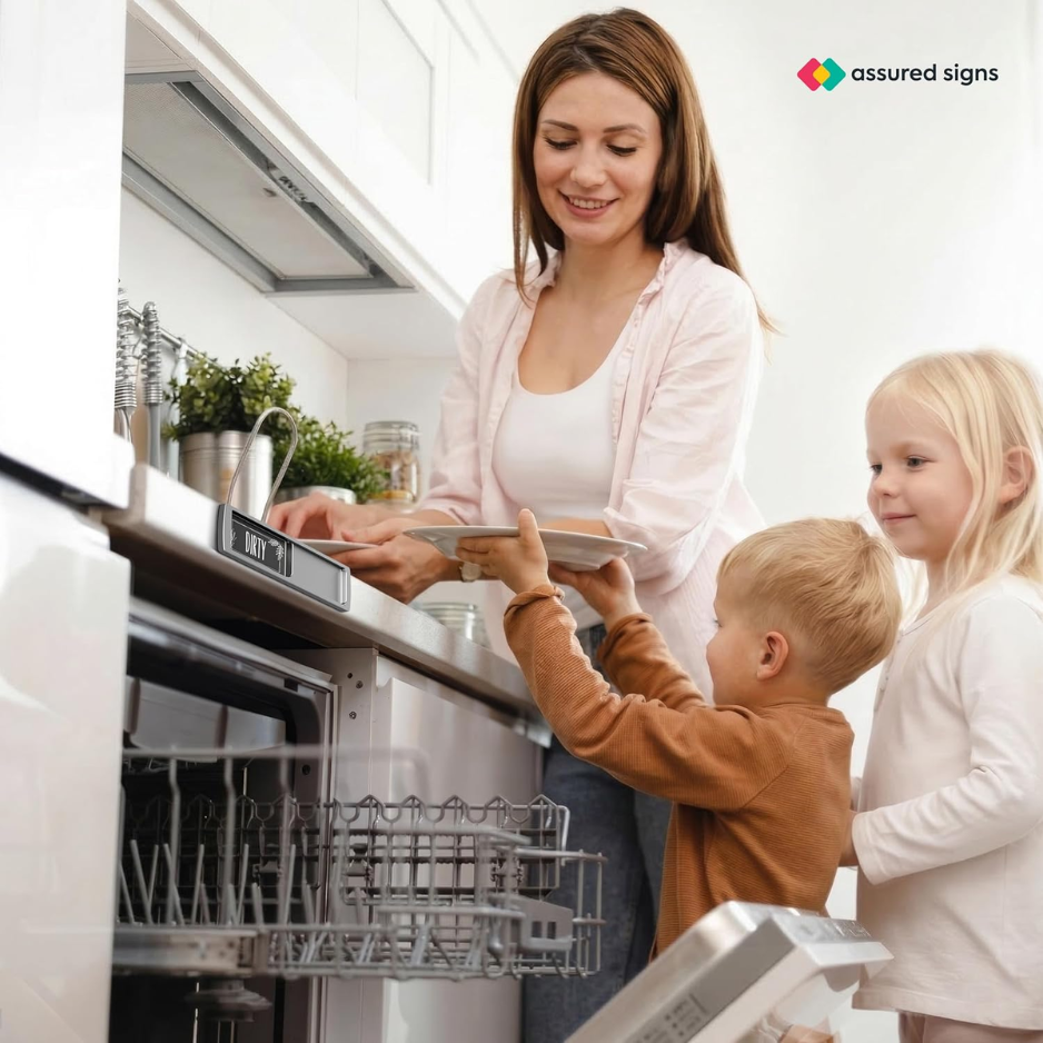 Magnetic Dishwasher Sign - Clean Dirty Status Indicator for Kitchen Organization