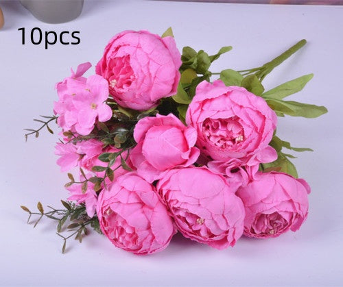 Artificial Peony Flowers Set - Decorative Silk Flowers for Home & Garden