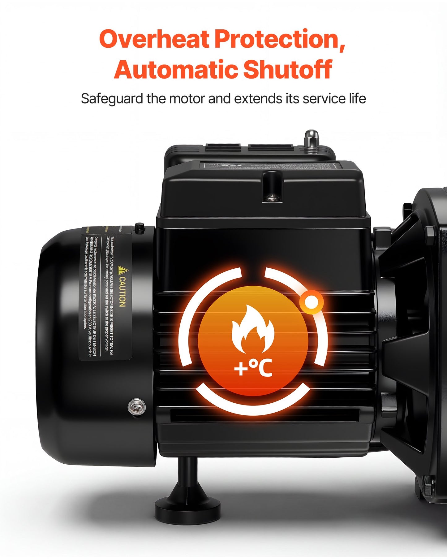 1/2 HP Shallow Well Jet Pump for Garden Irrigation - 115/230V, 790 GPH, Cast Iron
