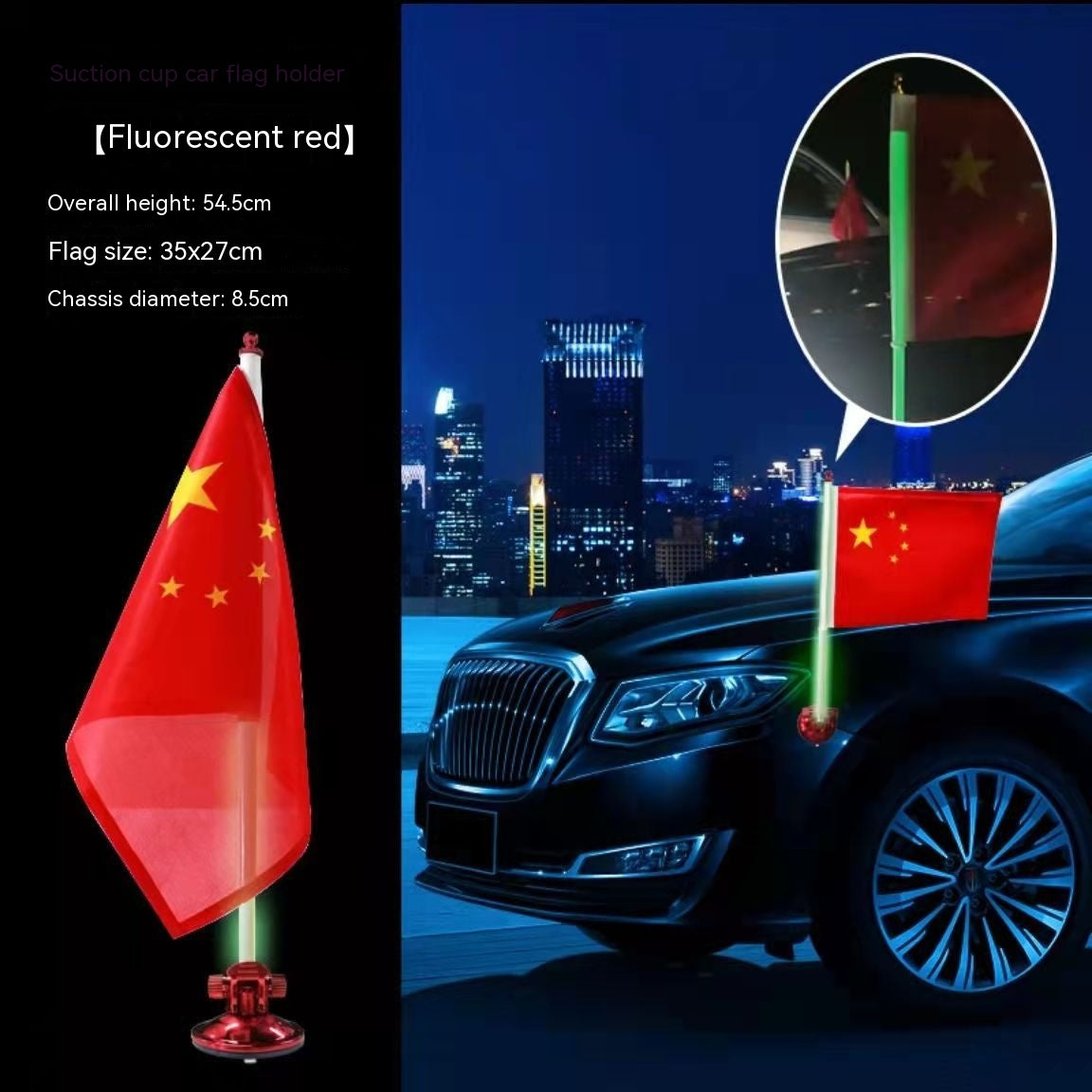 Telescopic Vehicle Flagpole Mount for Cars Trucks & RVs - Stainless Steel, 45cm