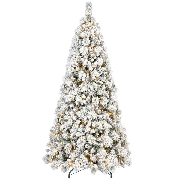 7ft Artificial LED Christmas Tree with Hinged Base - PVC