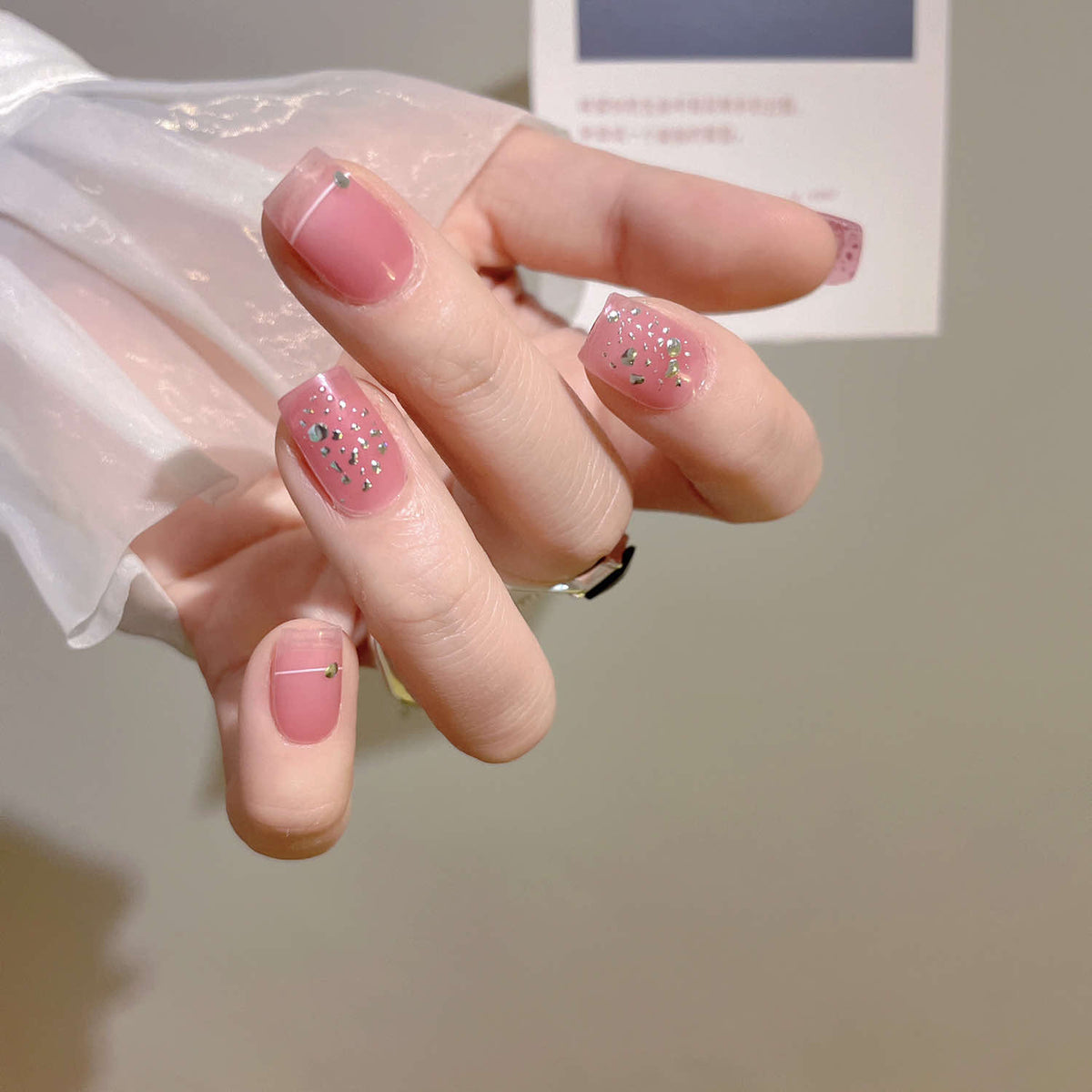 Semi-Cured Gel Nail Sticker Kit with 22 Pieces & Tools