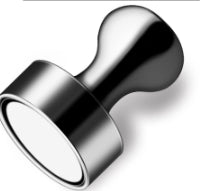 Magnetic Pushpin Magnets for Home & Office Storage - Black & Silver