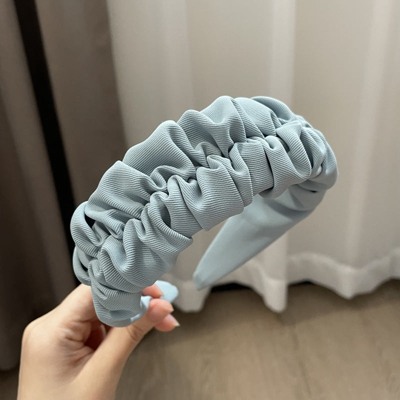 Vintage Pleated Wide Edge Hair Band - Retro Hair Accessories for Women