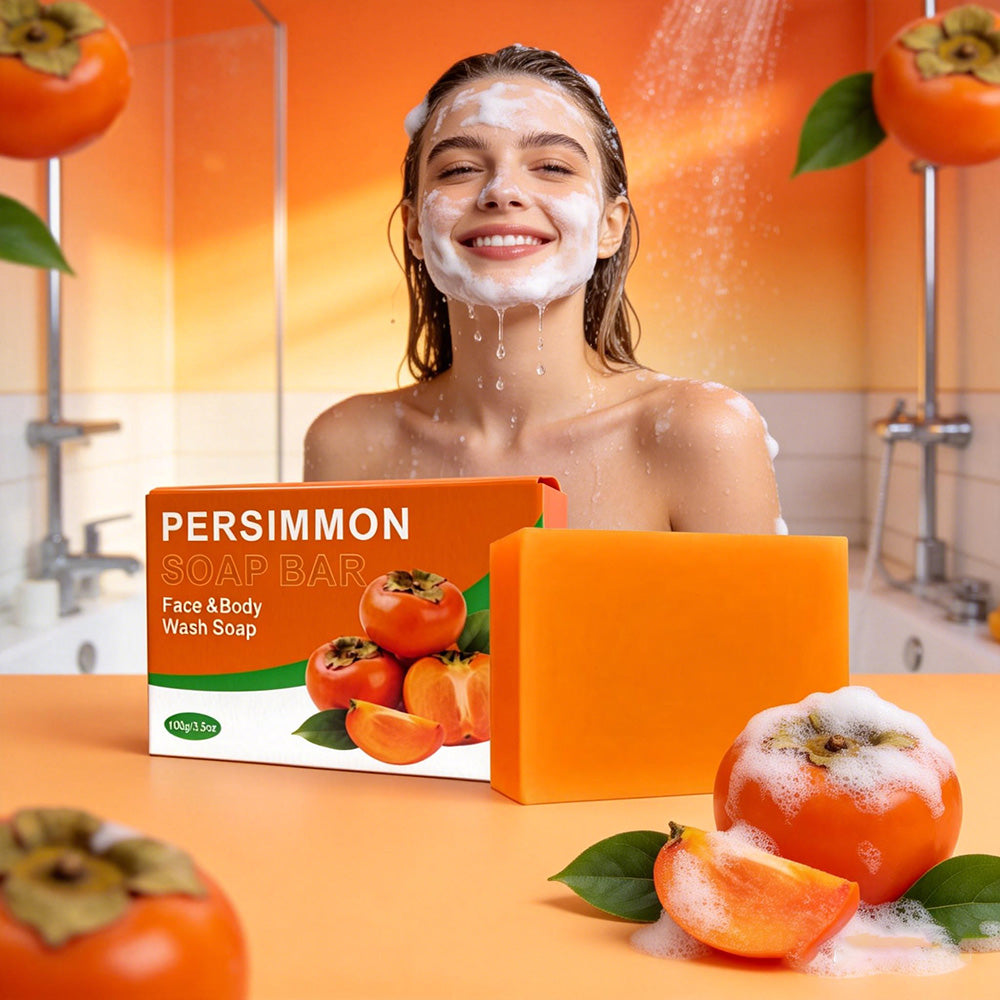 Rectangular Persimmon Soap Bar 100g - Natural Body Care