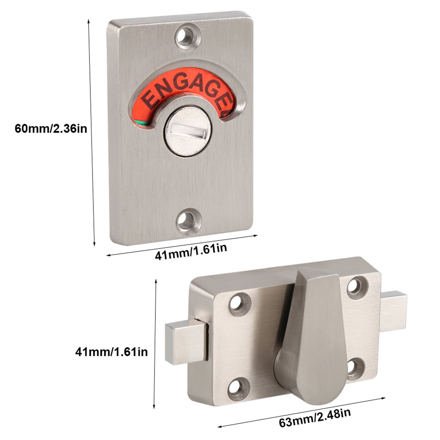 Indicator Privacy Bolt Door Lock Vacant Engaged Screws Bathroom Toilet