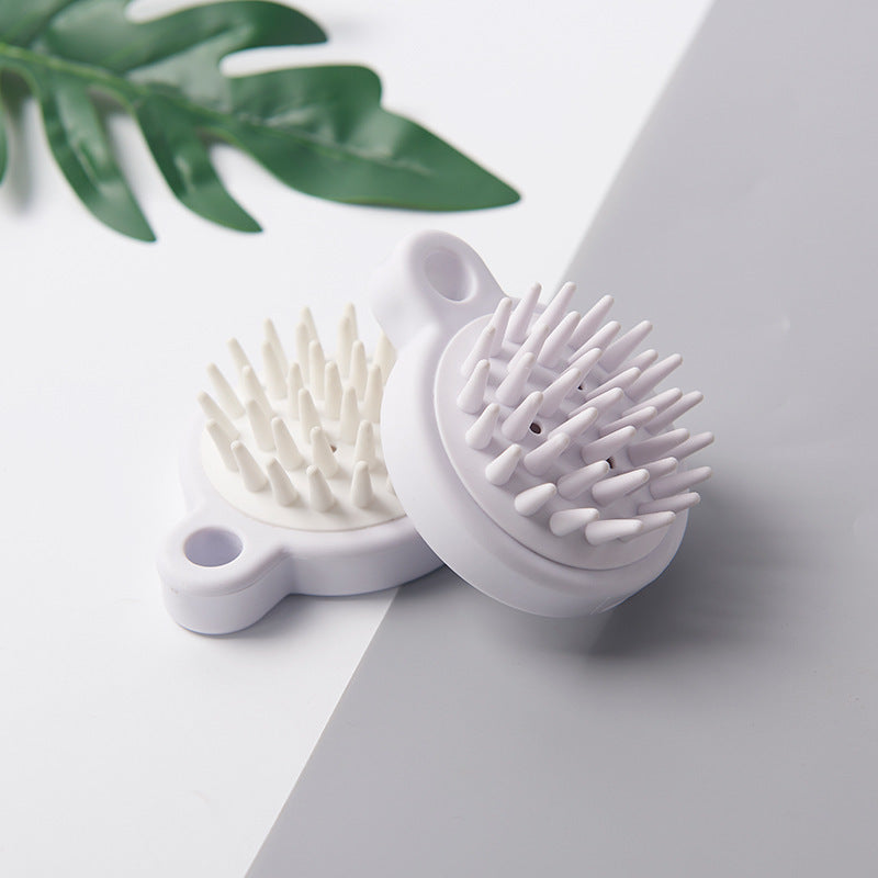 Silicone Scalp Shampoo Brush Comb - Hair & Scalp Care Tool, White 9x7x3.3cm