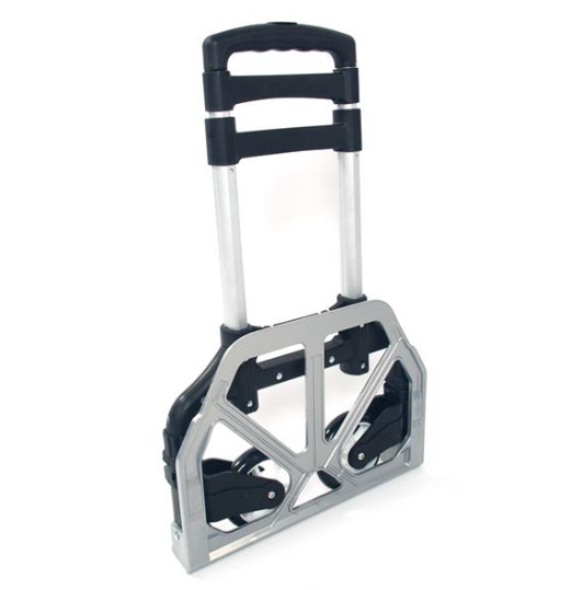 Portable Foldable Luggage Cart Trolley with Telescopic Handle - Black