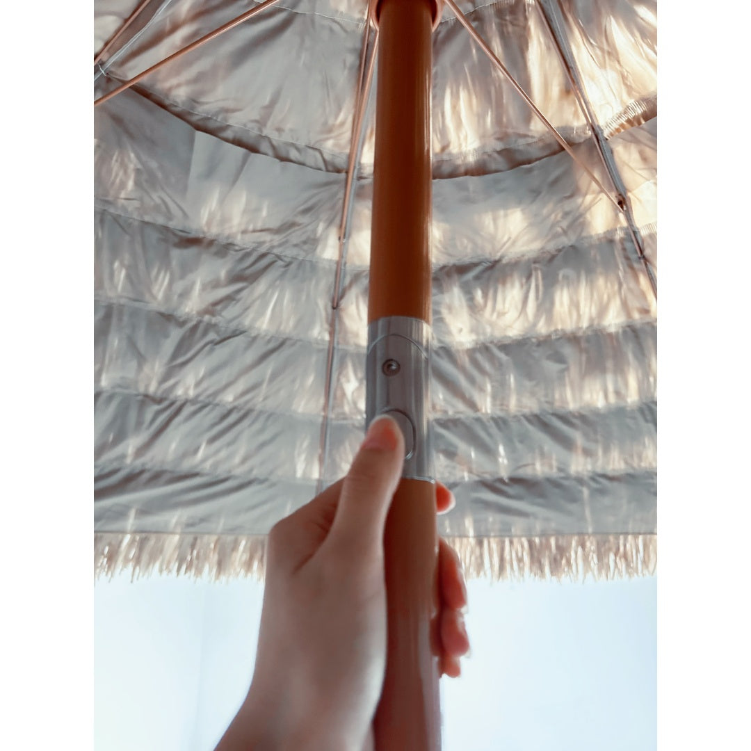 8' Thatch Patio Tiki Umbrella - Brown Hawaiian Beach Shade