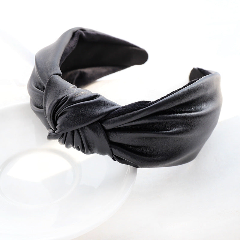 Leather Hair Clip Headband for Women