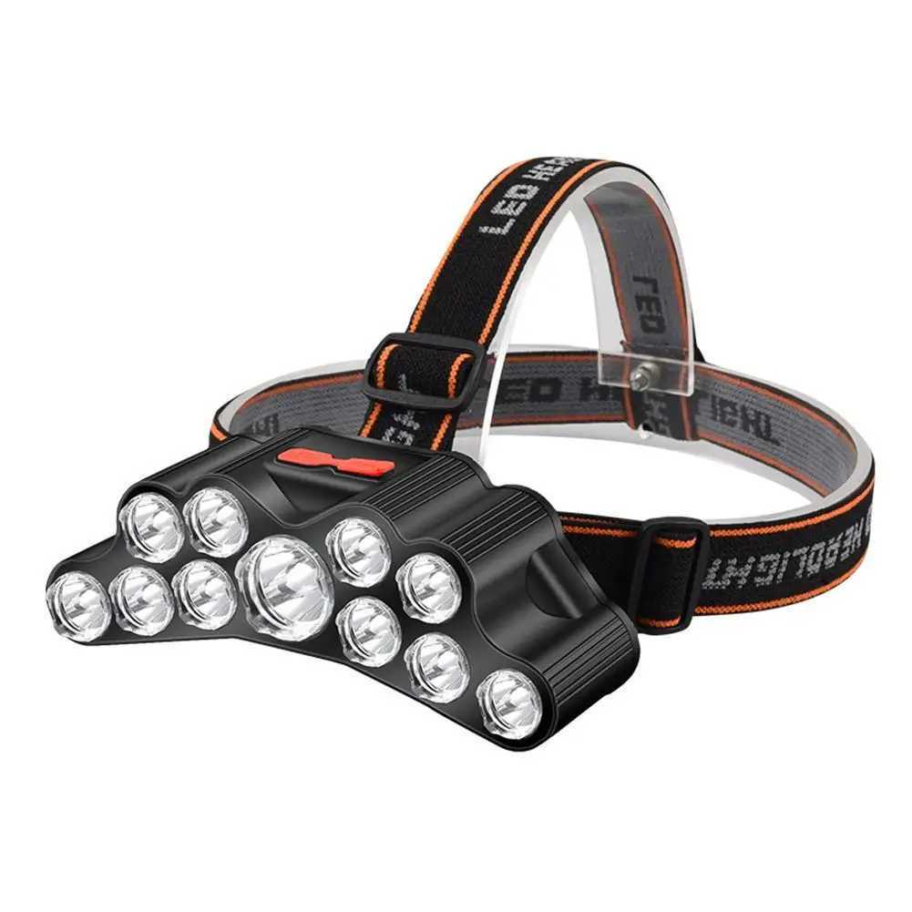 11 LED USB Rechargeable Flashlight - Built-in 18650 Battery