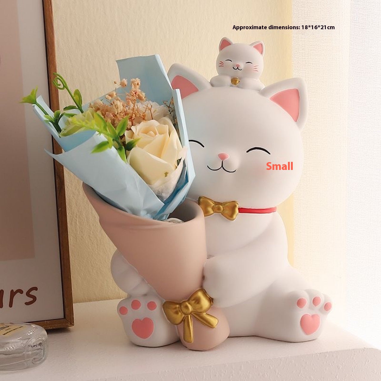 Lucky Cat Bouquet Home Decor Ornament - Living Room & Hallway Decoration