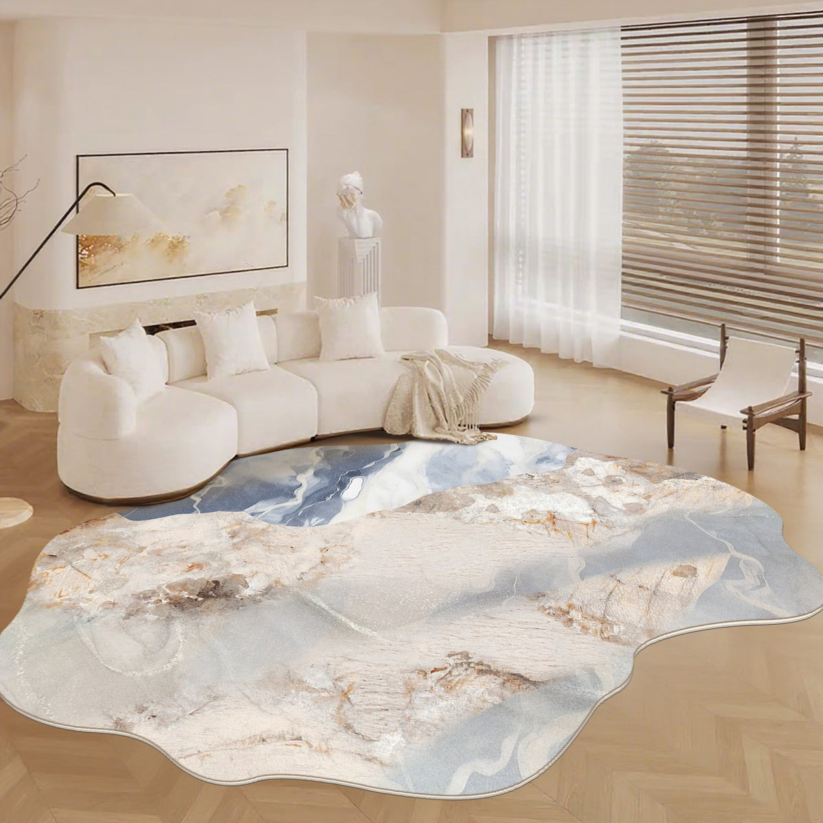 Irregular Shaped Cashmere-Like Water and Oil Absorbent Carpet for Living Room