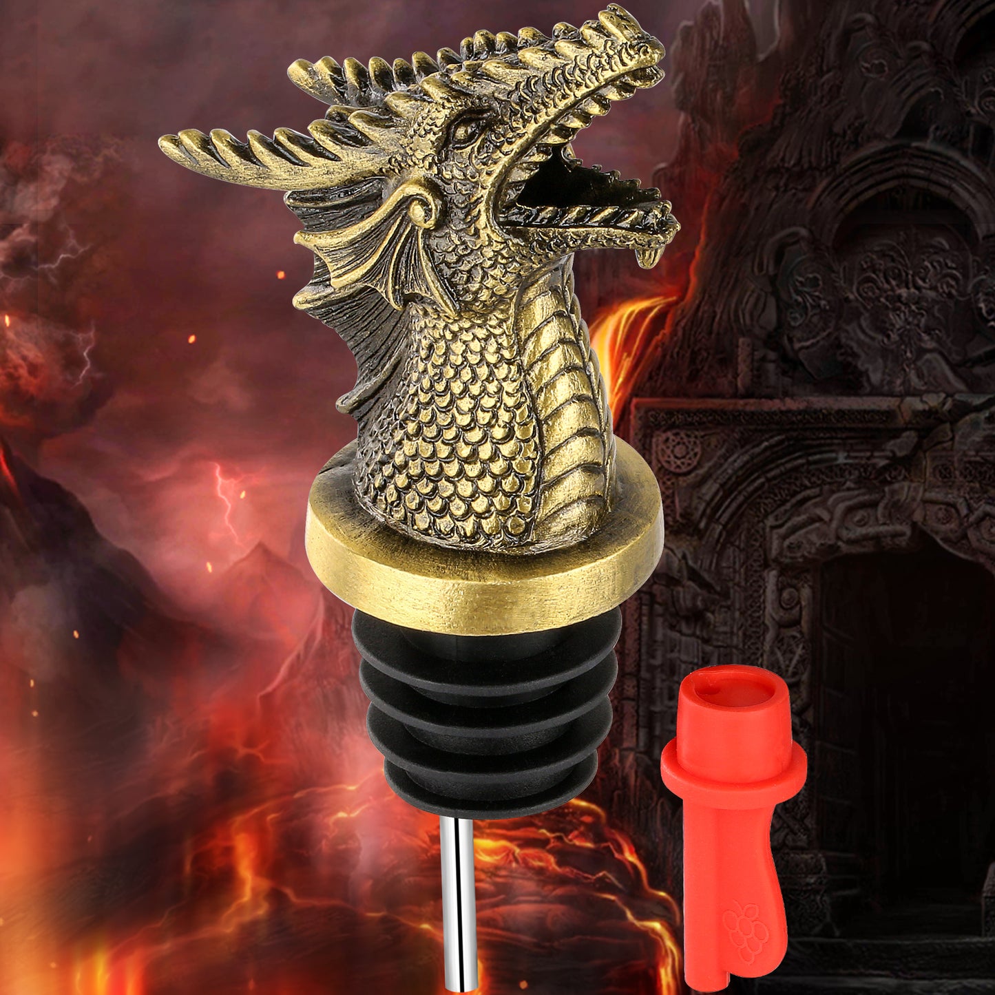 Dual Function Bottle Stopper and Faucet Dispenser - Multiple Colors