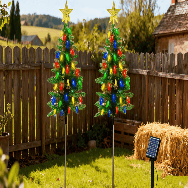 Solar Christmas Tree Lights - 100 LED Color Changing Decor