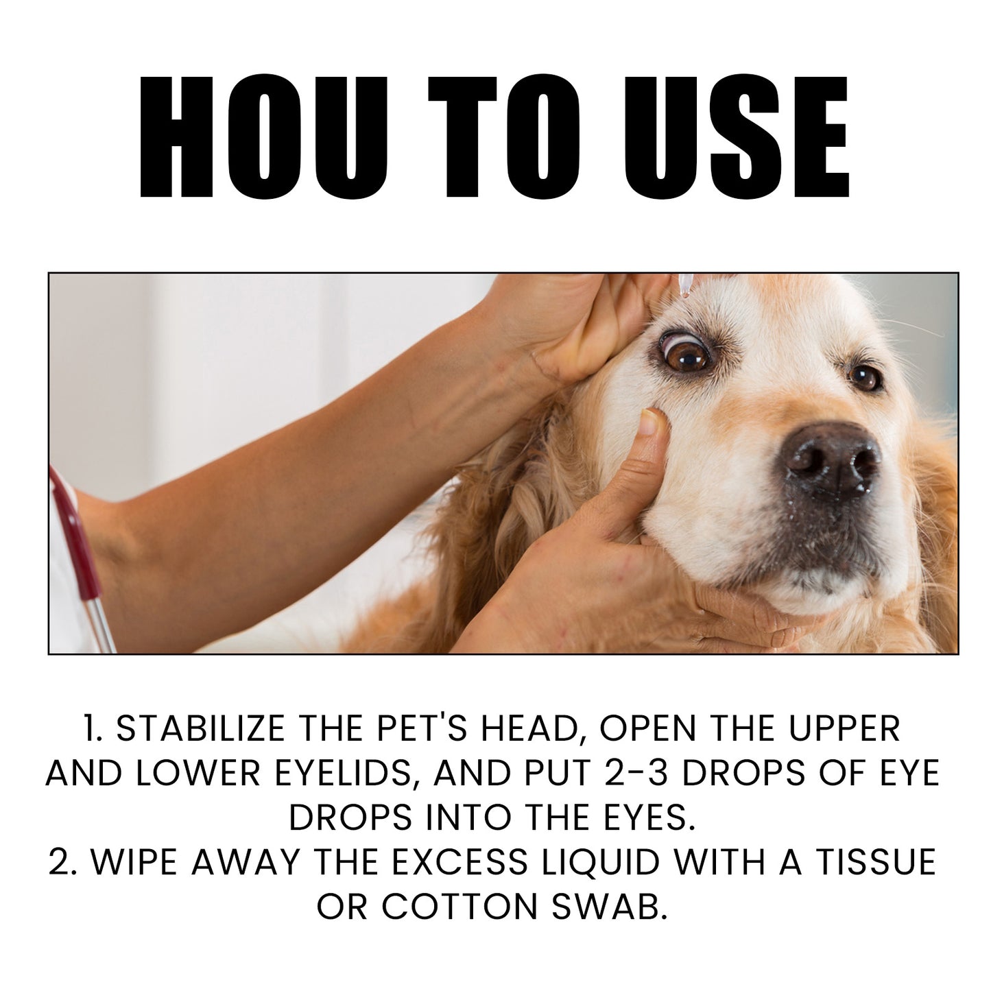 Pet Eye Drops for Dogs & Cats - Gentle Tear Stain & Eye Cleaner 100ml