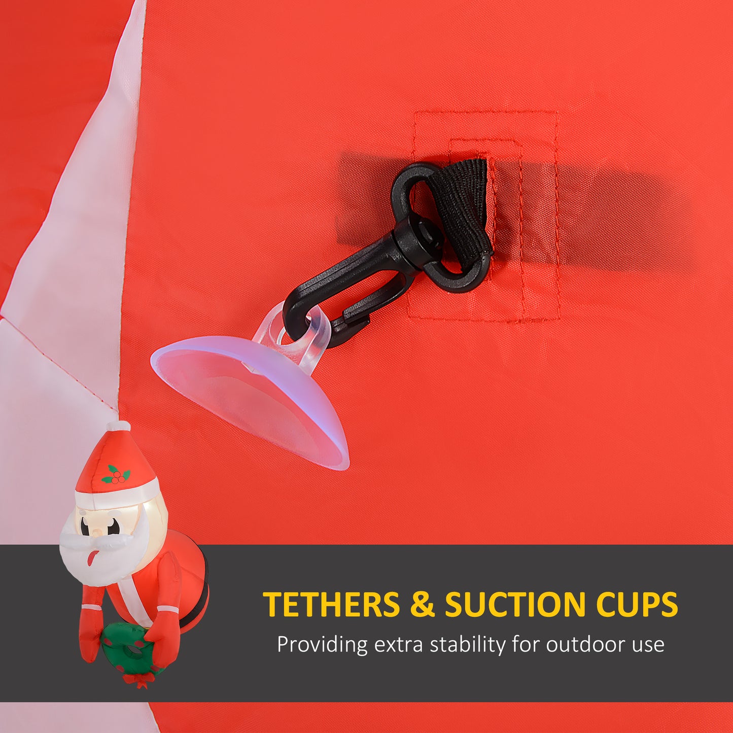 Inflatable Santa Claus Holding Wreath with LED Lights - 18.1"