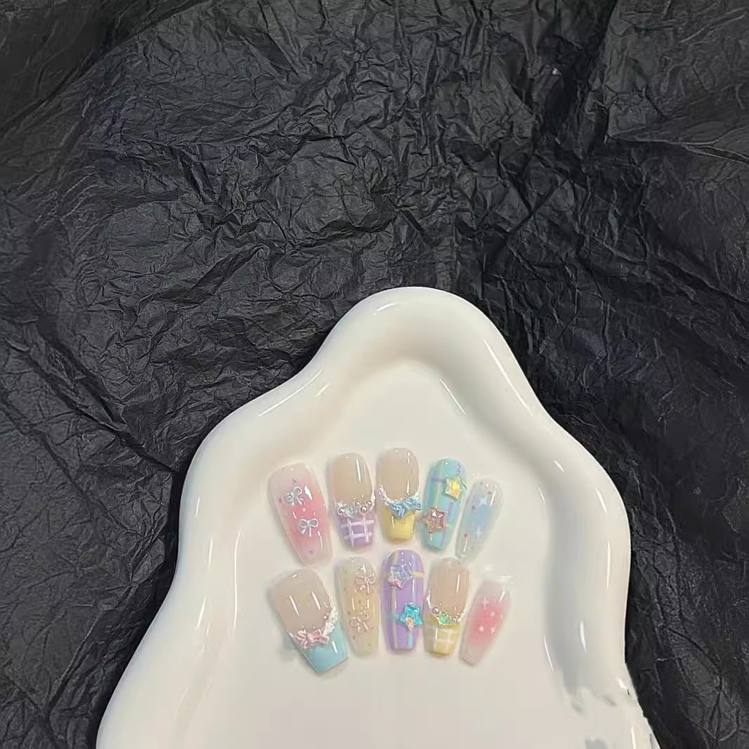 Removable Press-On Nails Kit with Cute & Elegant Designs for Universal Sizes
