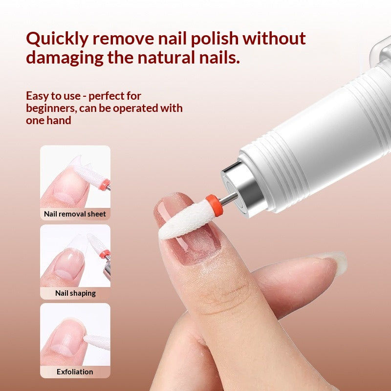 Rechargeable 2-in-1 Electric Nail Grinder with LED Light - Manicure & Pedicure Tool