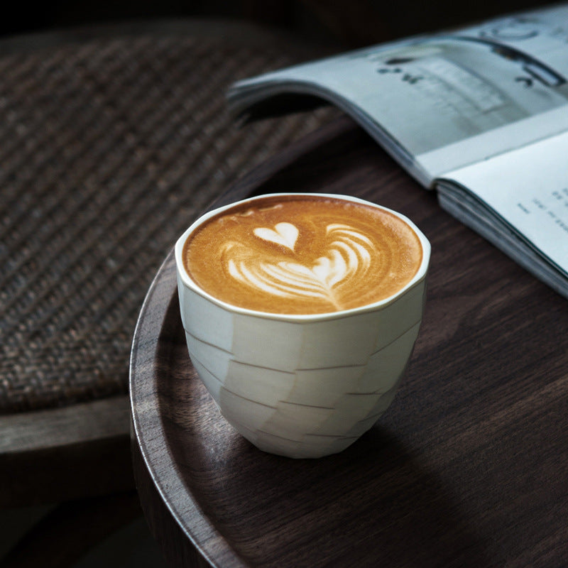 Japanese-Style Ceramic Latte Art Coffee Mug with Retro Colors, 280ml