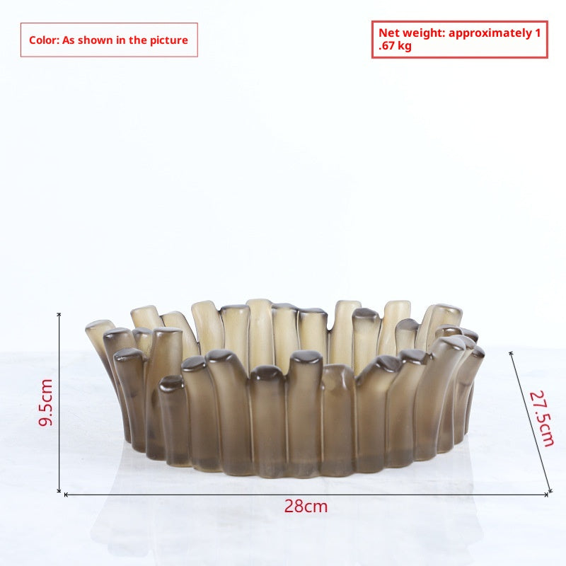Modern Minimalist Resin Vase & Fruit Plate Set - Transparent Home Decor
