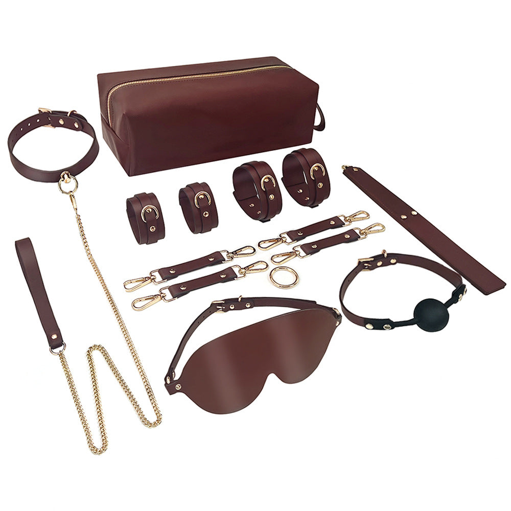 Leather & PU Storage Bag Set for Adult Wellness Accessories - 9 Pieces