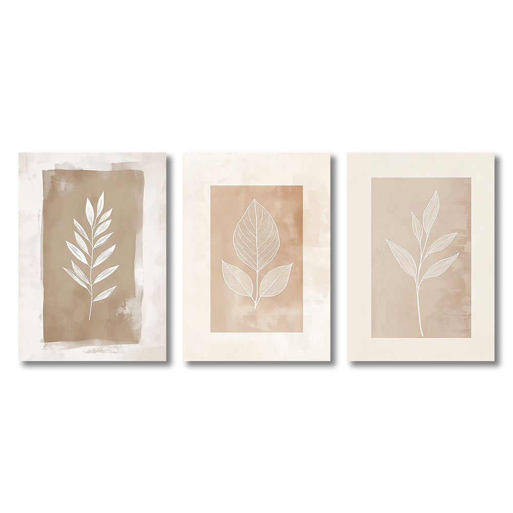 Set of 3 Modern Minimalist Oil Canvas Wall Art - Unframed Decorative Paintings