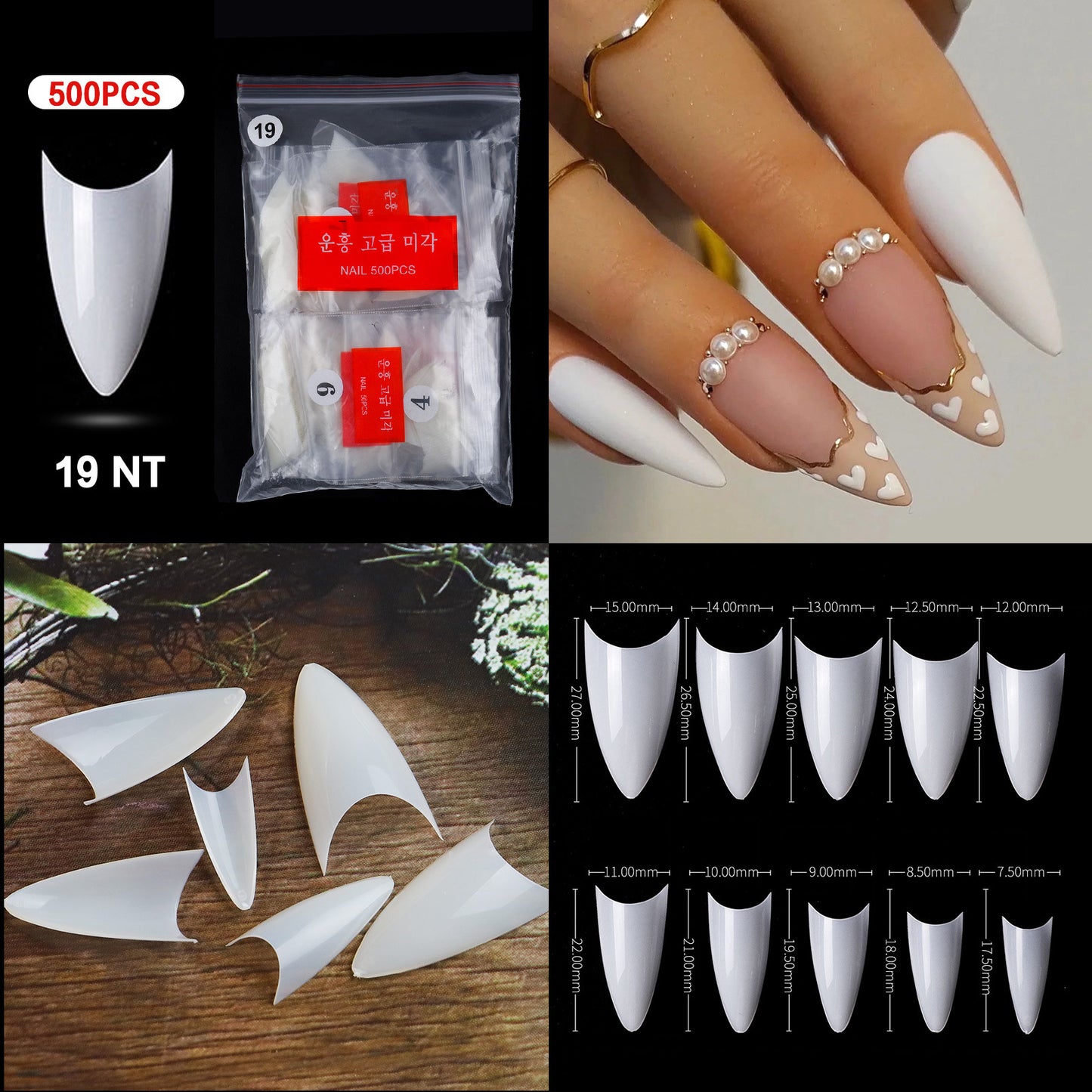 French Pointed Non-Marking Ballet Nail Art Tools - Transparent