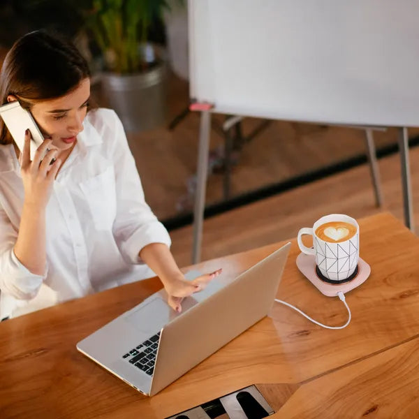Electric Mug Warmer for Desk with 3 Temperature Settings, Auto Shut Off, Waterproof Heating Plate