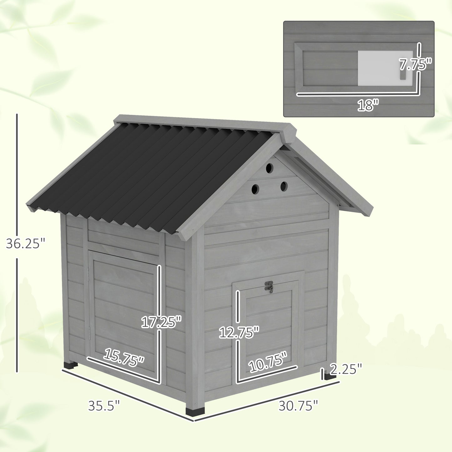 Wooden Pet House with Openable Roof & Double Doors - Suitable for Ducks