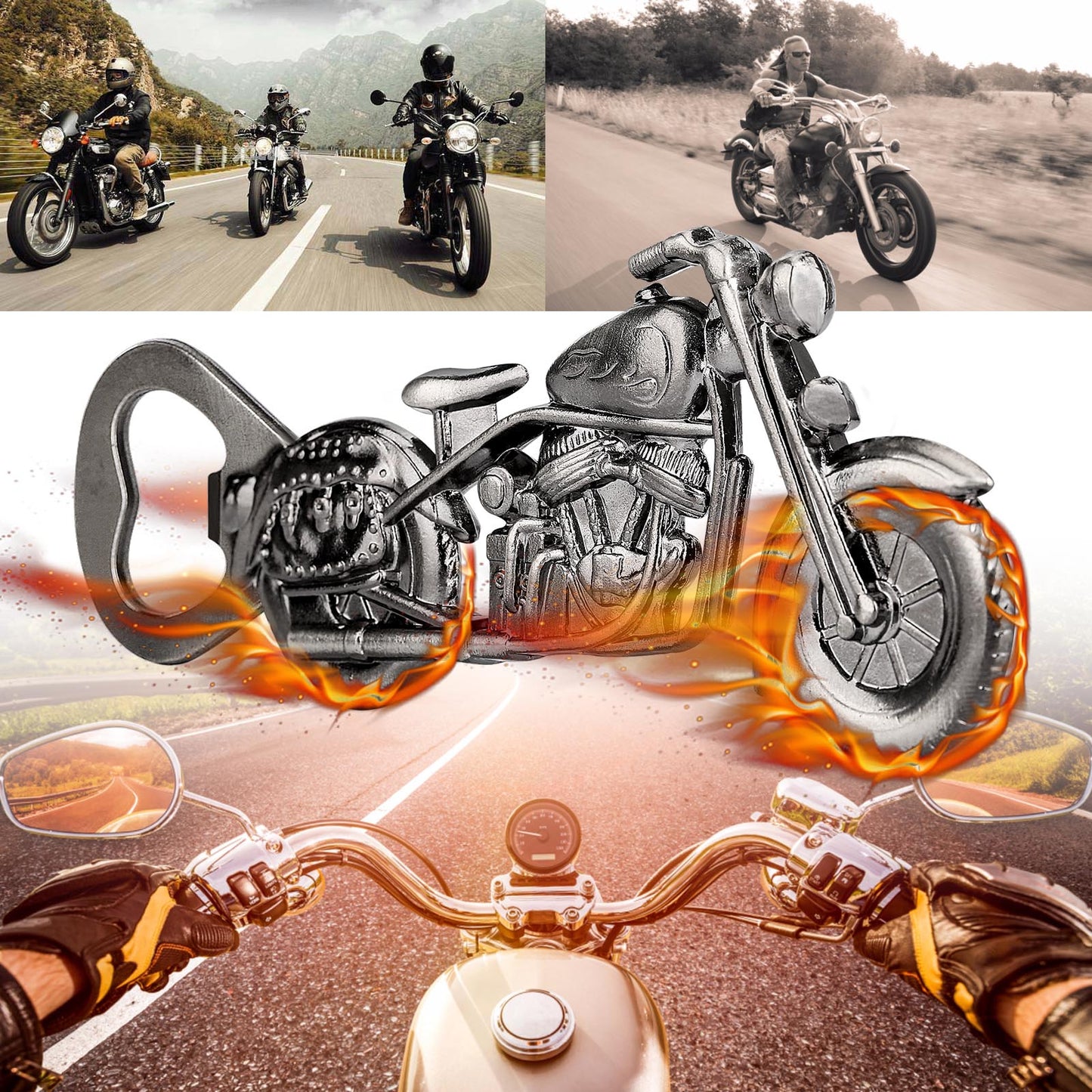 Motorcycle Beer Bottle Opener in Gift Box - Retro Bar Tool