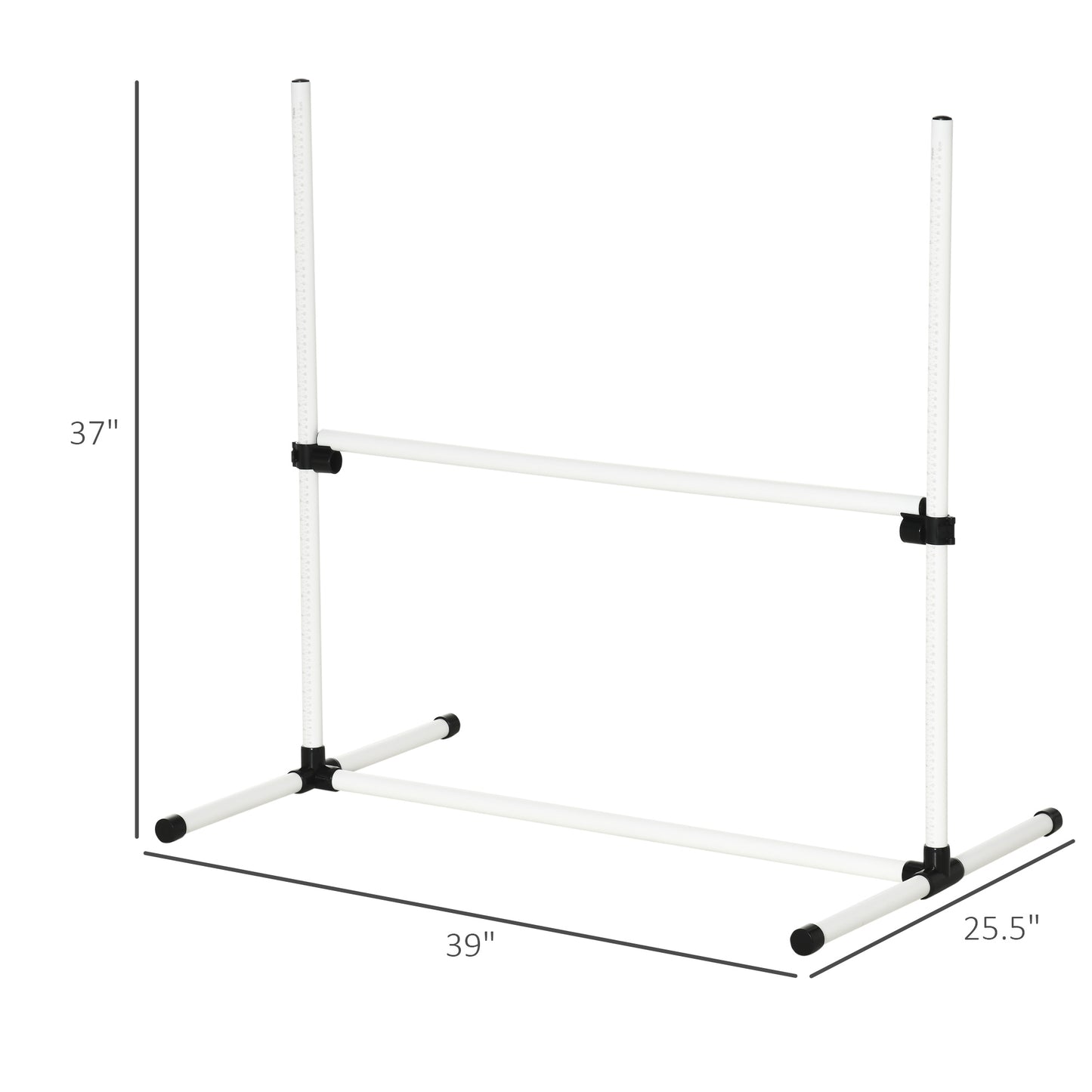 Dog Agility Training Equipment Set with Height-Adjustable Jump Poles - White, 4 Pieces