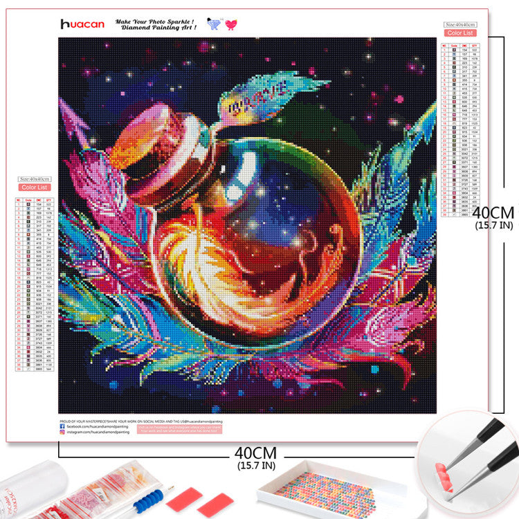 Diamond Painting Mosaic Kit with Feather Wishing Bottle - Custom Size & Style