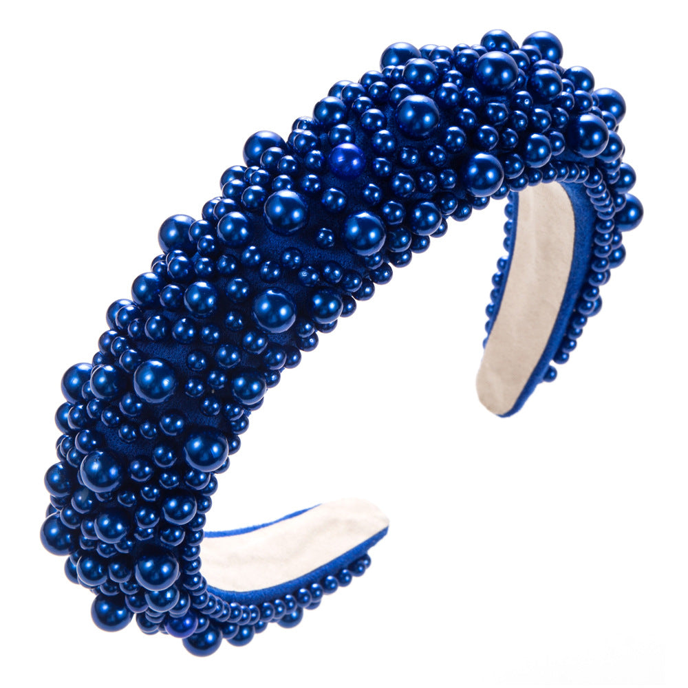 Colorful Pearl Hairband for Women - Fashion Hair Accessories with Sponge Design