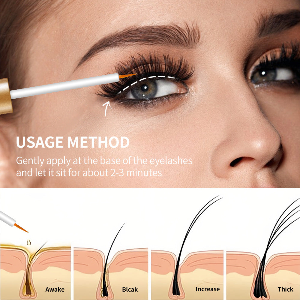 Natural Eyelash Growth Serum - Black Foil Thickening Solution for Longer Lashes