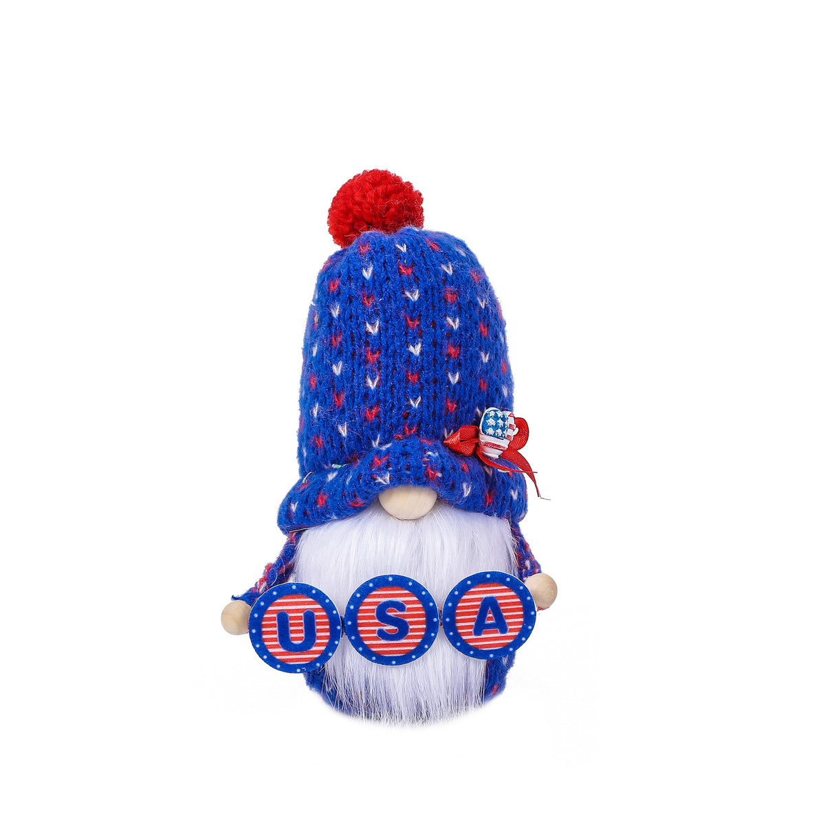 Festive Knitted Hat Doll Ornament for Independence Day Decor - Faceless Rudolf Doll
