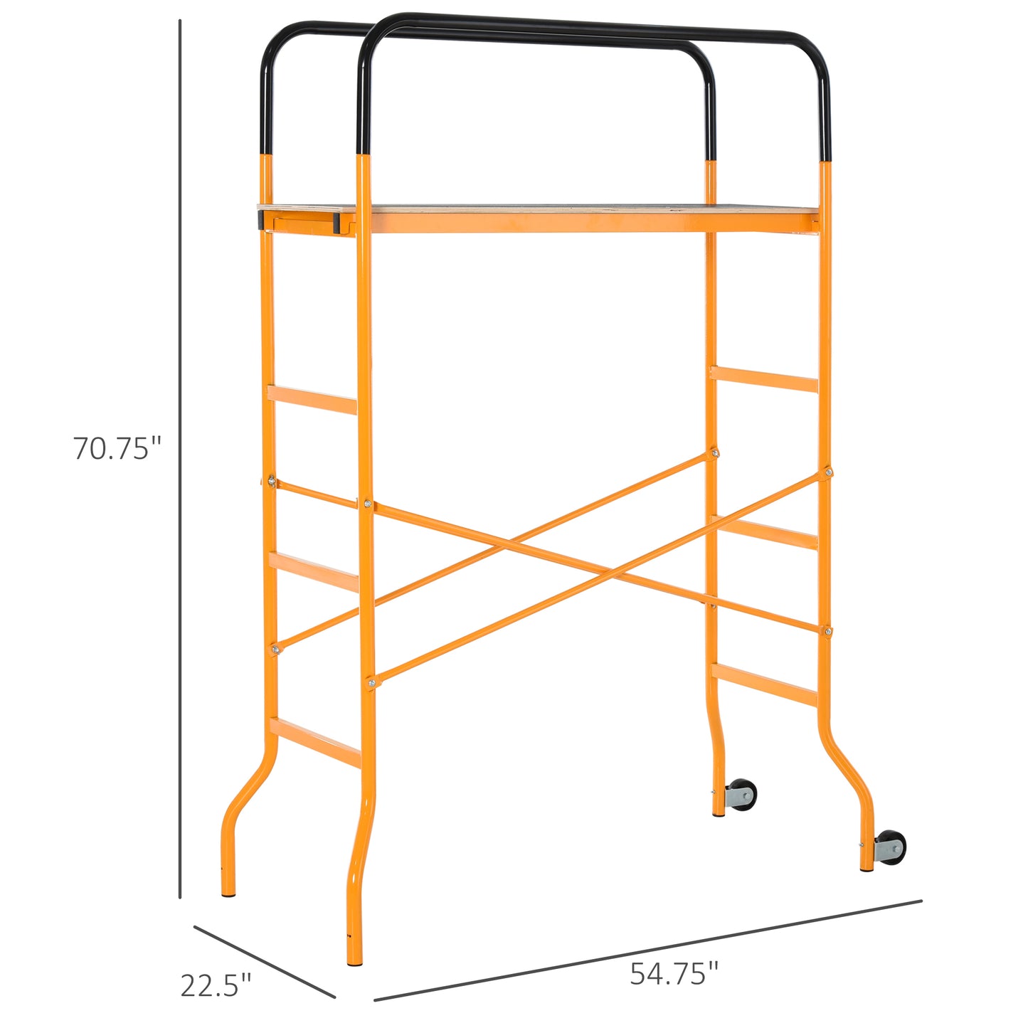 4-Step Steel Scaffold with 2 Wheels - 440lb Capacity Indoor Outdoor