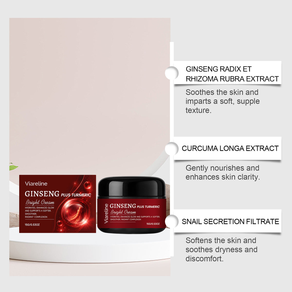 Ginseng And Turmeric Brightening Moisturizing Cleansing Face Cream