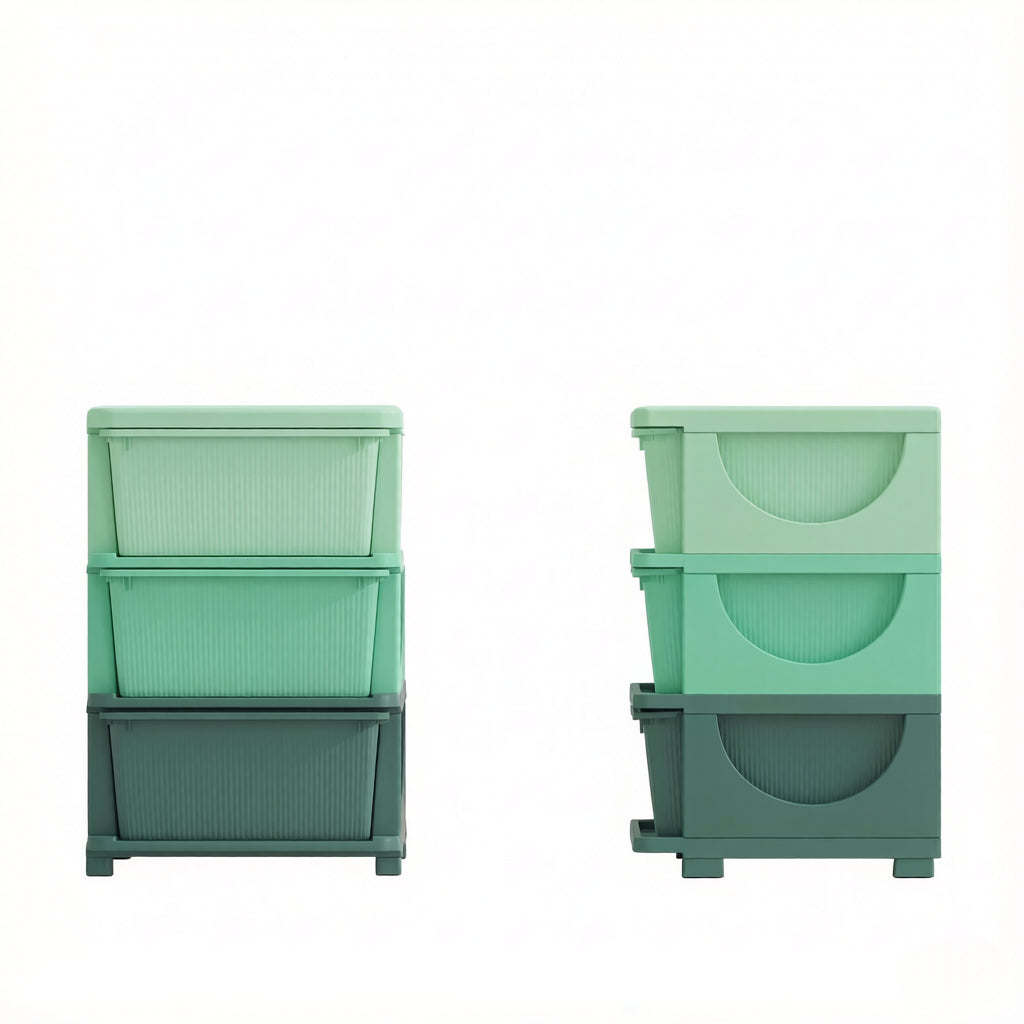 Multi-Tier Toy Storage Tower - Child-Friendly Green Organizer