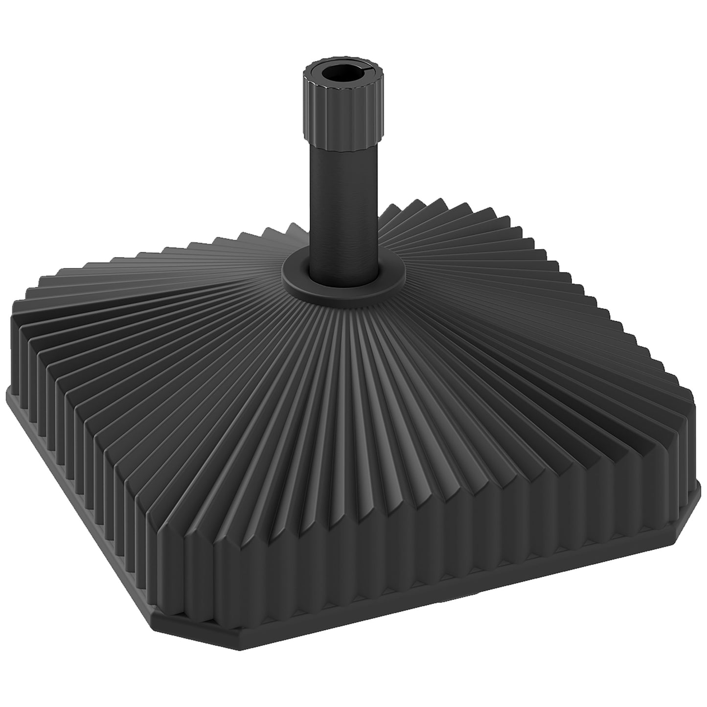Heavy Duty Square Umbrella Base - 42lbs Sand/33lbs Water, Black
