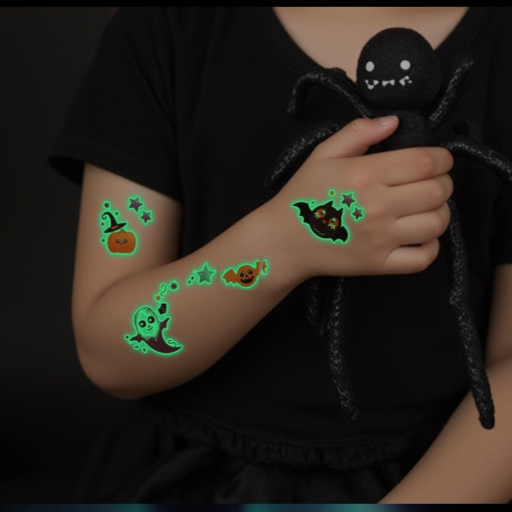 Glow-in-the-Dark Colorful Tattoo Stickers for Halloween & Parties
