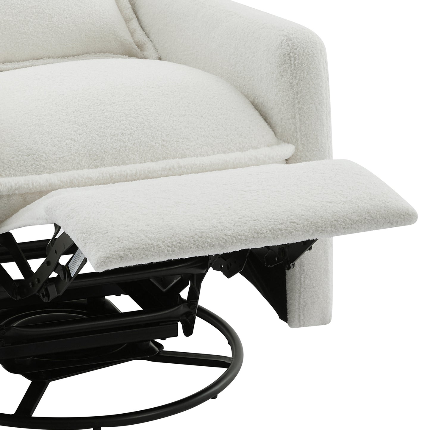 Swivel Rocker Recliner Chair - Teddy Fleece in White