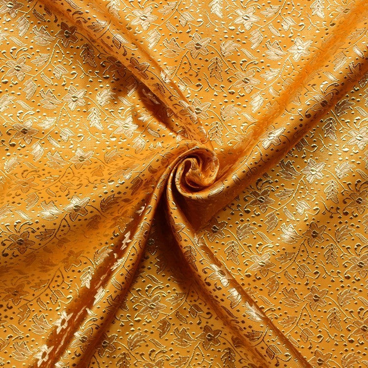 Pentagram Jacquard Fabric - Green & Yellow Home Textile Material 1M