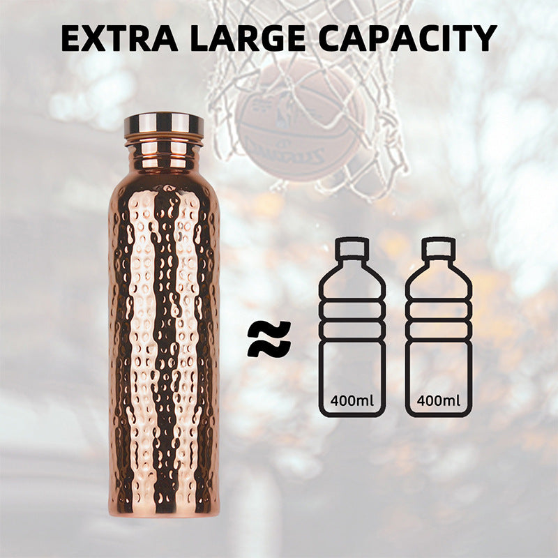 Stainless Steel Water Cup for Car Outdoor Use 800ml - Copper & Gold Plated Options