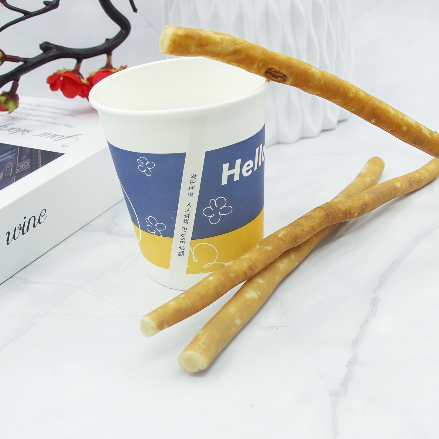 Natural Twig Fiber Toothbrush with White Miswak Toothpaste - Eco-Friendly Oral Care